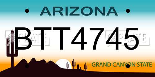 BTT4745 Arizona License Plate