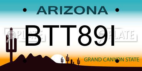 BTT89I Arizona License Plate