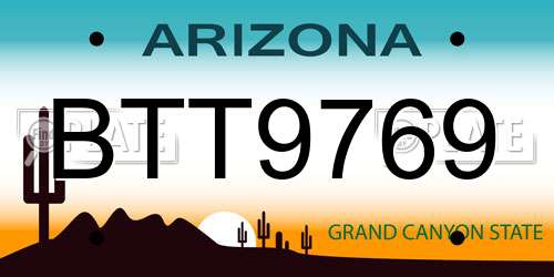 BTT9769 Arizona License Plate