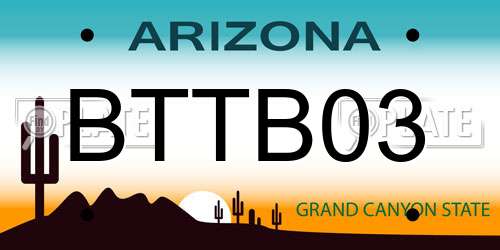 BTTB03 Arizona License Plate