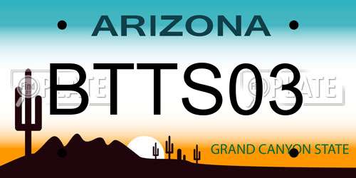 BTTS03 Arizona License Plate