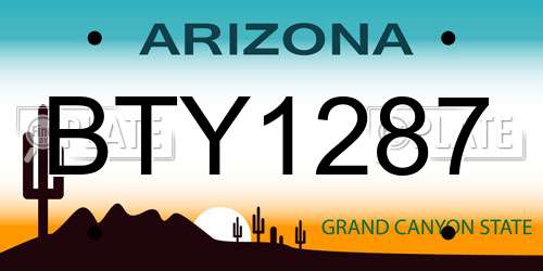 BTY1287 Arizona License Plate