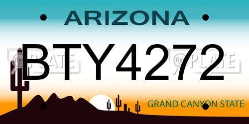 BTY4272 Arizona License Plate
