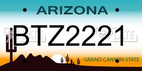 BTZ2221 Arizona License Plate