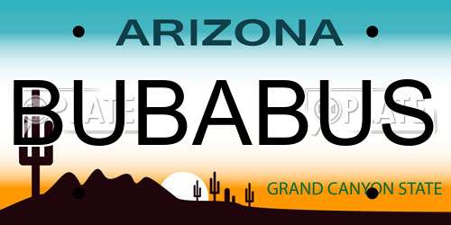 BUBABUS Arizona License Plate