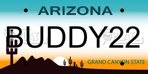 BUDDY22 Arizona License Plate