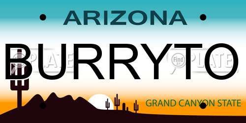 BURRYTO Arizona License Plate