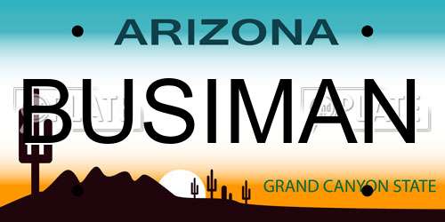 BUSIMAN Arizona License Plate