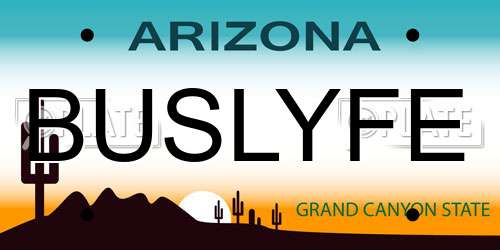 BUSLYFE Arizona License Plate