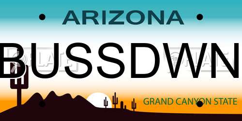 BUSSDWN Arizona License Plate