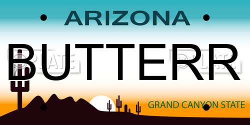 BUTTERR Arizona License Plate