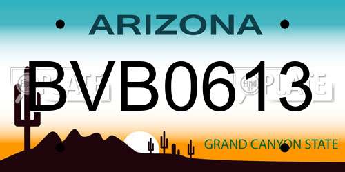 BVB0613 Arizona License Plate