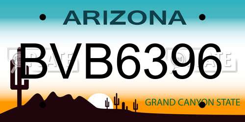 BVB6396 Arizona License Plate