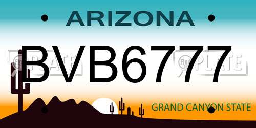 BVB6777 Arizona License Plate