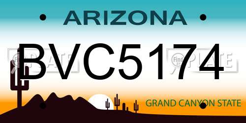 BVC5174 Arizona License Plate
