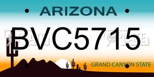 BVC5715 Arizona License Plate