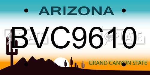 BVC9610 Arizona License Plate
