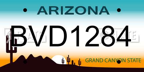 BVD1284 Arizona License Plate
