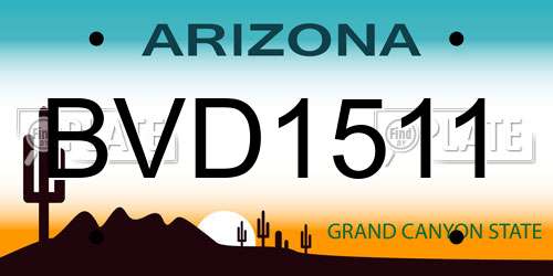 BVD1511 Arizona License Plate