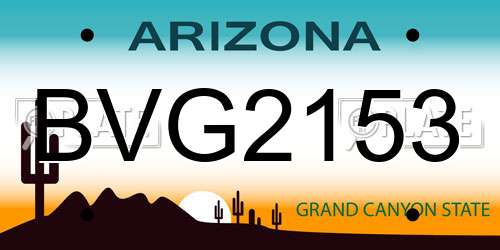 BVG2153 Arizona License Plate