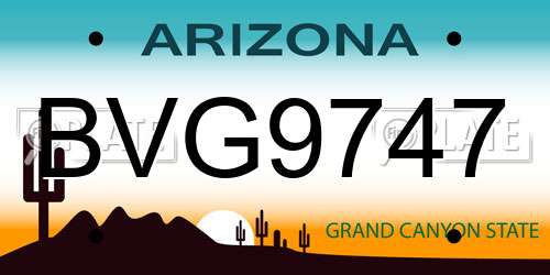 BVG9747 Arizona License Plate