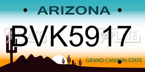 BVK5917 Arizona License Plate