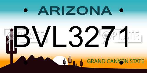 BVL3271 Arizona License Plate