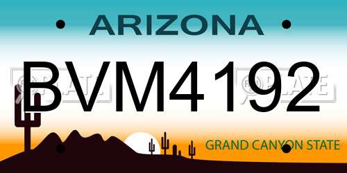 BVM4192 Arizona License Plate