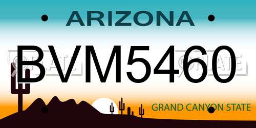 BVM5460 Arizona License Plate