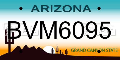 BVM6095 Arizona License Plate