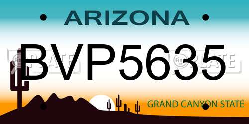 BVP5635 Arizona License Plate