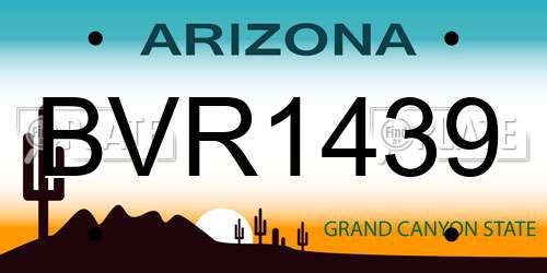 BVR1439 Arizona License Plate