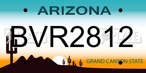 BVR2812 Arizona License Plate