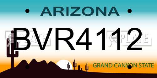BVR4112 Arizona License Plate