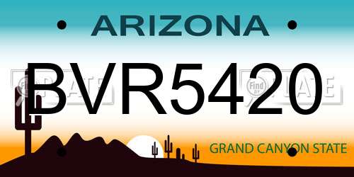 BVR5420 Arizona License Plate