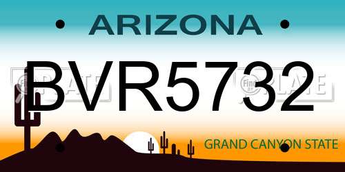 BVR5732 Arizona License Plate