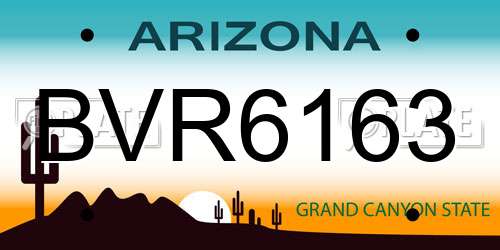 BVR6163 Arizona License Plate