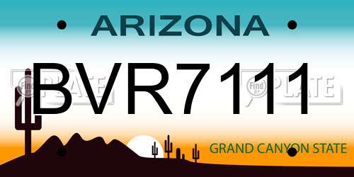BVR7111 Arizona License Plate