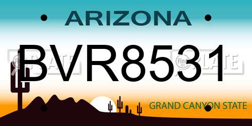 BVR8531 Arizona License Plate