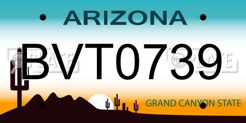 BVT0739 Arizona License Plate