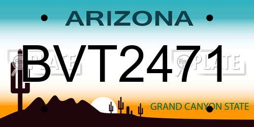 BVT2471 Arizona License Plate