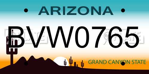 BVW0765 Arizona License Plate