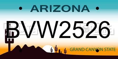 BVW2526 Arizona License Plate