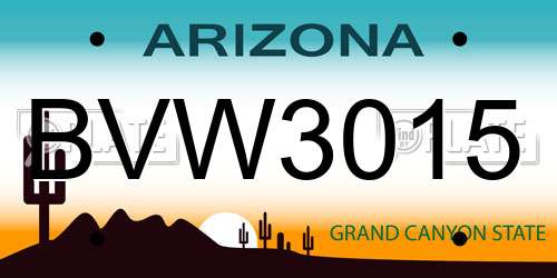 BVW3015 Arizona License Plate