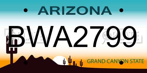 BWA2799 Arizona License Plate