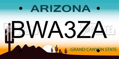 BWA3ZA Arizona License Plate