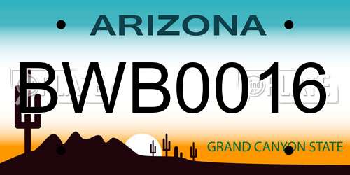 BWB0016 Arizona License Plate