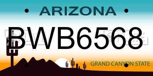 BWB6568 Arizona License Plate