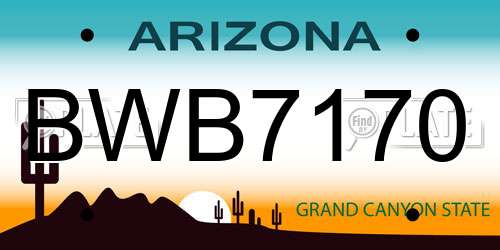 BWB7170 Arizona License Plate