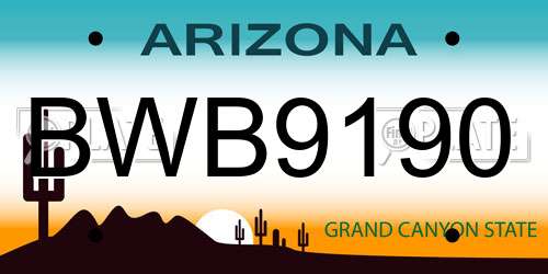 BWB9190 Arizona License Plate